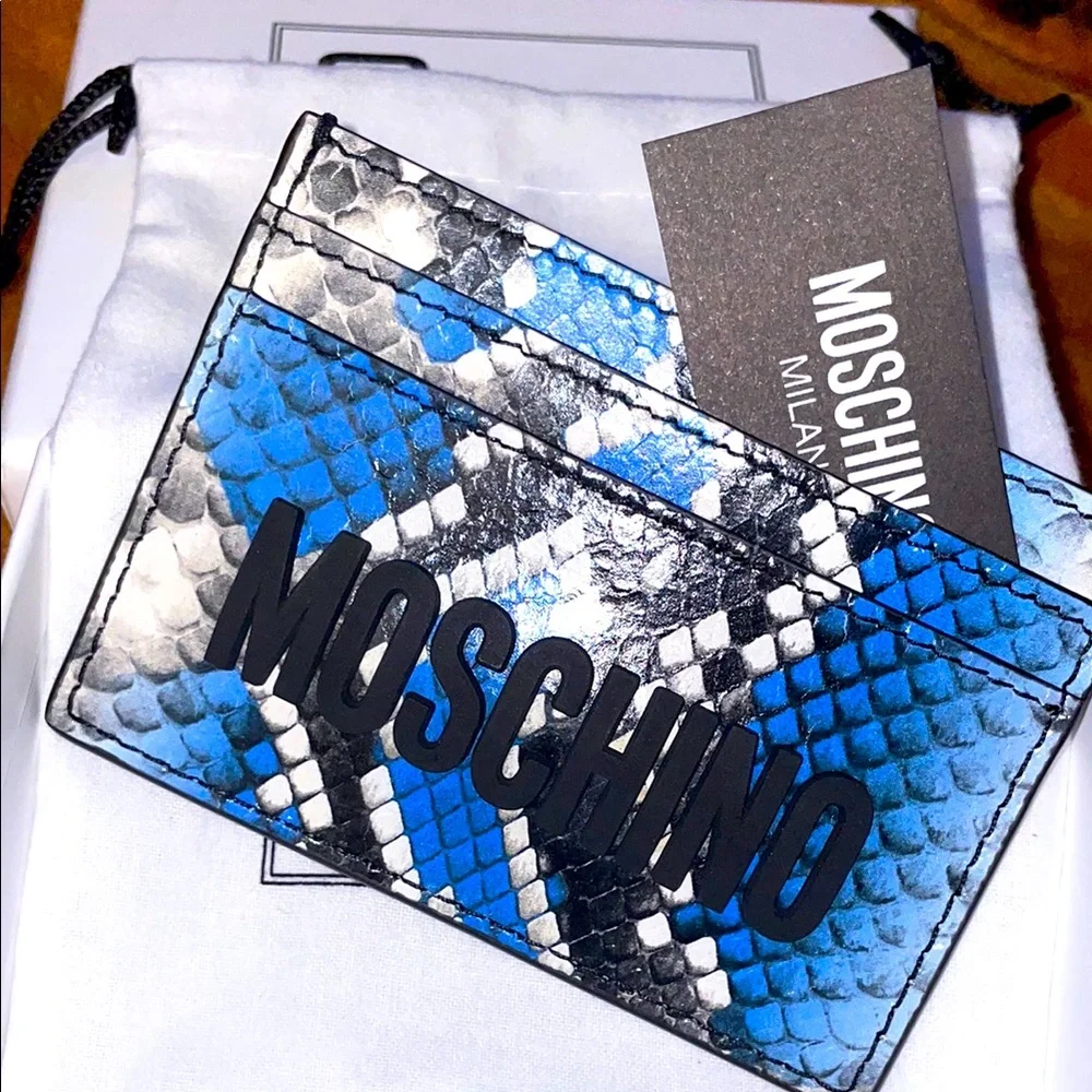Moschino Snakeskin Card Wallet